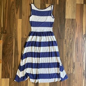 ASOS blue and white striped midi dress